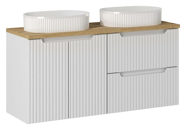 Badmöbel-Set BM35 - Nova White N - Weiß Matt/Coast Evoke Eiche