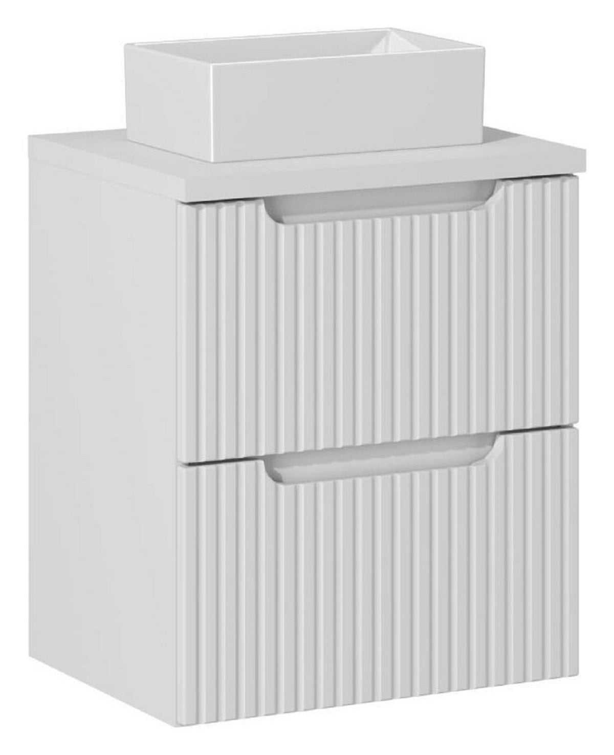Badmöbel-Set BM107 -  Nova White N  - Weiß Matt / Coast Evoke Oak