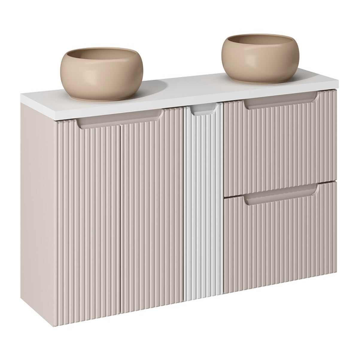 Badmöbel-Set BM149 - Nova Cashmere N - Kaschmir Matt / Coast Evoke Eiche