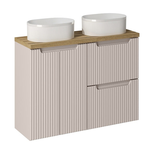 Badmöbel-Set BM143- Nova Cashmere N - Kaschmir Matt / Coast Evoke Eiche
