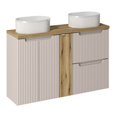 Badmöbel-Set BM147 - Nova Cashmere N - Kaschmir Matt / Coast Evoke Eiche