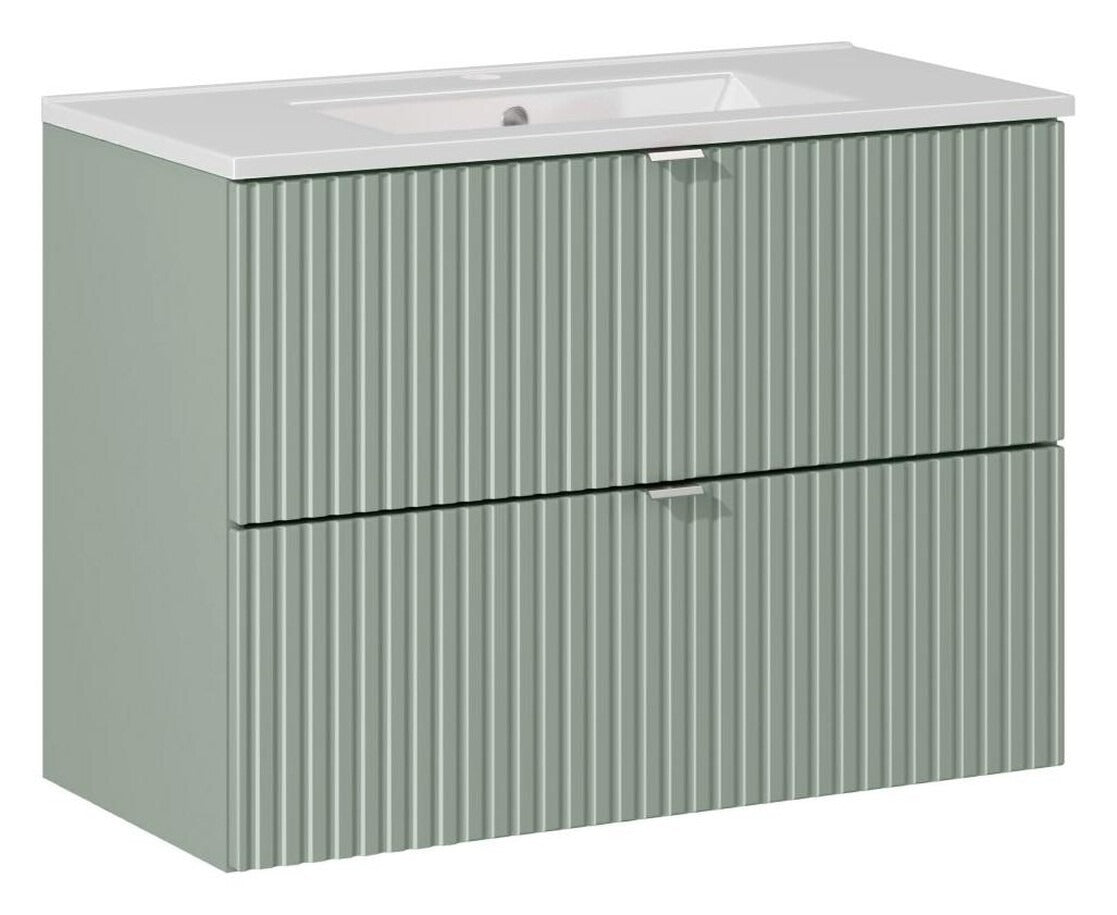 Badmöbel-Set BM88 - Line Reed Green L - Schilfgrün / Matt