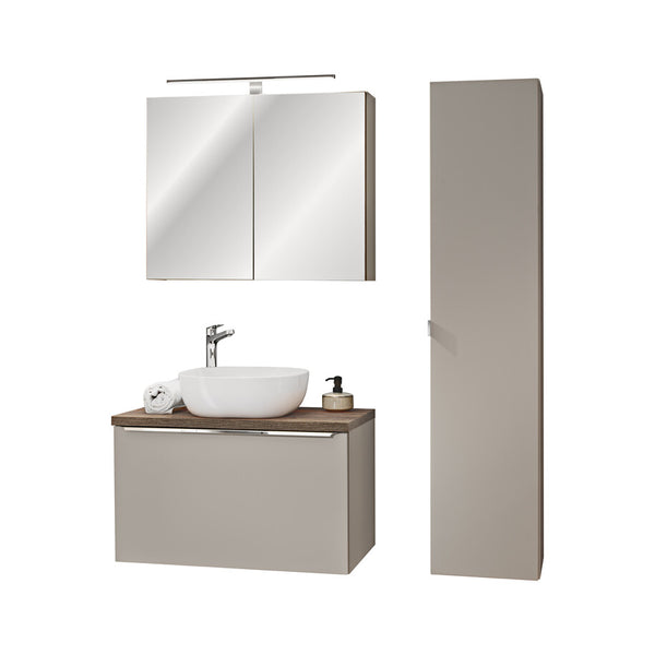 Badmöbel-Set BM36 - Santa Fe Taupe S - Clay Grey/Santa Fe Vintage Oak