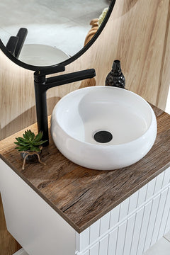 Badmöbel-Set BM62 - Iconic White I - Weiß / Santa Fe Vintage Oak