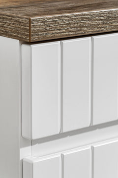 Badmöbel-Set BM66-  Iconic White I - Weiß/ Marineblau Matt
