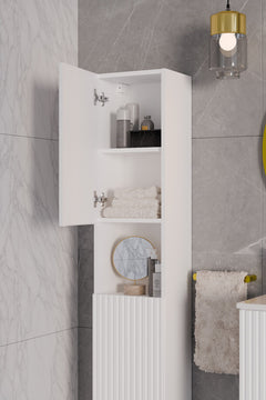 Badmöbel-Set BM29 - Nova White N - Weiß Matt/Coast Evoke Eiche