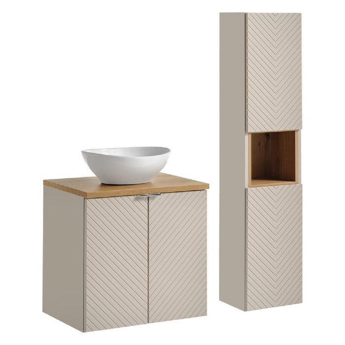 Badmöbel-Set BM162 -  Viva Cashmere V  -  Evoke Oak/Kaschmir Matt