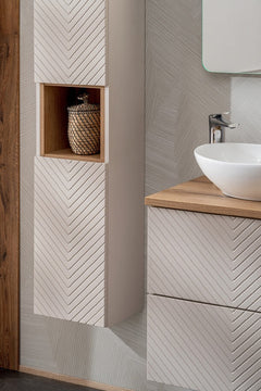 Badmöbel-Set BM160 -  Viva Cashmere V  -  Evoke Oak/KaschmirMatt