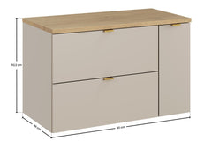 Waschbeckenunterschrank BM361 80 cm - Dalia Cashmere D - Kaschmir Matt