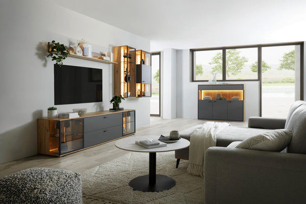 Wohnzimmer-Set - Florenz - Eleganz und Funktionalität in einem Design(Komplett Set, 6-St., )