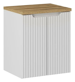 Waschbeckenunterschrank BM103-  Nova White N  - Weiß Matt / Coast Evoke Eiche