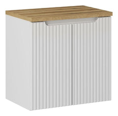 Waschbeckenunterschrank BM103-  Nova White N  - Weiß Matt / Coast Evoke Eiche