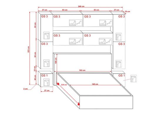 Schlafzimmer-Set - Funktion und Eleganz vereint - Panama 4 - Milaros Markt