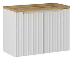 Waschbeckenunterschrank BM103-  Nova White N  - Weiß Matt / Coast Evoke Eiche