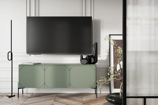 TV-Schrank - SONATIA - Enthält Regale zur Aufbewahrung von Zubehör. - Milaros Markt