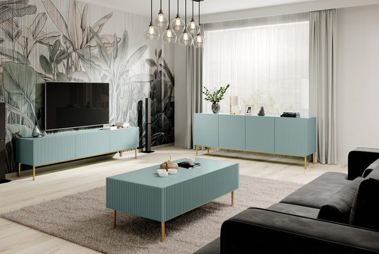 Kommode 200 cm - NICOLE - Modernes Design mit Gold Beinen. - Milaros Markt
