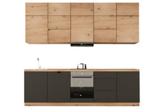 Küchenzeile - Langen KL13-M300 - Grau / Artisan Eiche