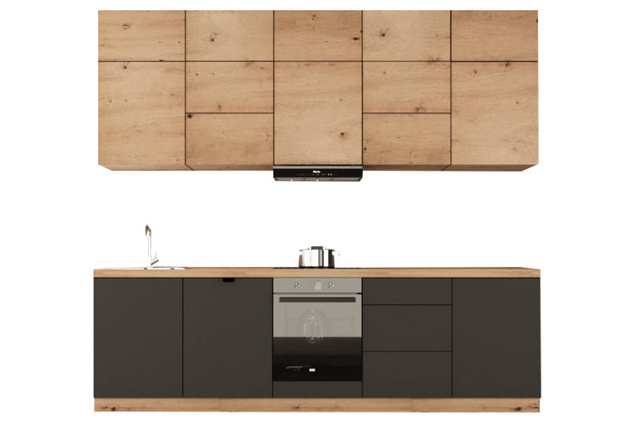 Küchenzeile - Langen KL13-M300 - Grau / Artisan Eiche