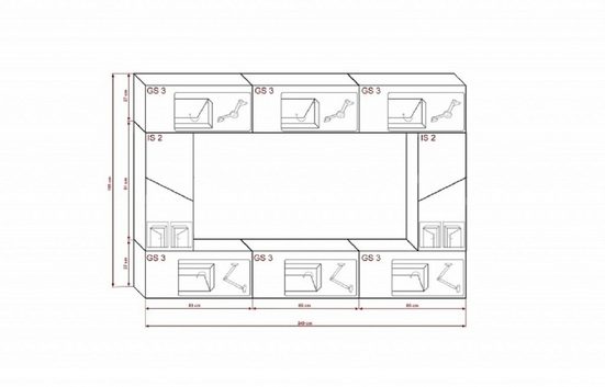 Wandschrank Morocco S7 (weiß glänzend). - Milaros Markt