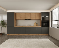 Küchenzeile - Langen KL12-M420 - Grau / Artisan Eiche