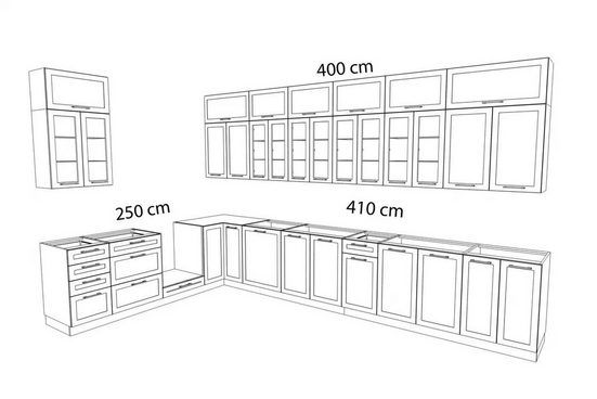 Winkelküche - Linea - Elegante Küchenausstattung für Ecken. - Milaros Markt