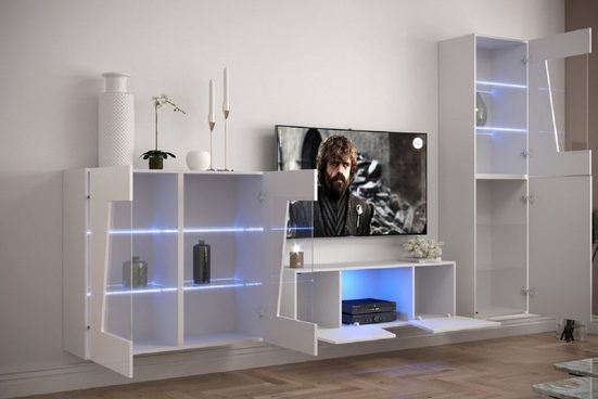 Schränke für das Wohnzimmer Hochglanz S21 - Moderne Eleganz für Ihr Zuhause. - Milaros Markt