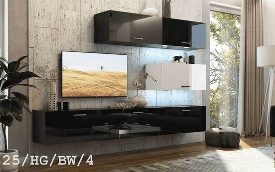 Wohnwand Stilvoll 2024 - Luxus durch hochwertige Materialien im Wohnzimmer. - Milaros Markt