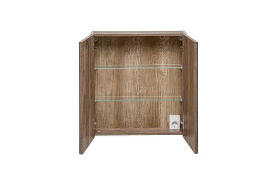 Badezimmerspiegelschrank - Santa Fe Oak - Ansprechendes Design mit praktischem Stauraum. - Milaros Markt