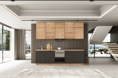 Küchenzeile - Langen KL13-M300 - Grau / Artisan Eiche