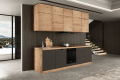 Küchenzeile - Langen KL13-M300 - Grau / Artisan Eiche