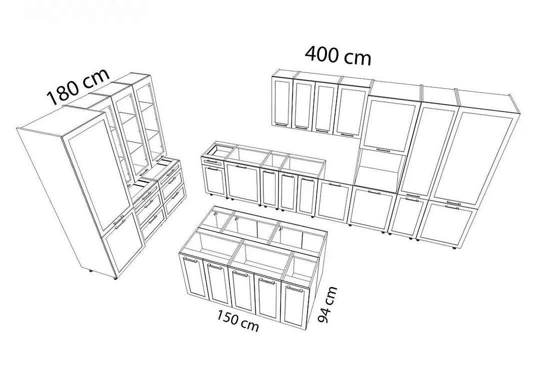 Winkelküche - Raumoptimierte Küchenlösung für Ecken, (Komplett Set), Hochwertig - Modern - Exklusiv. - Milaros Markt