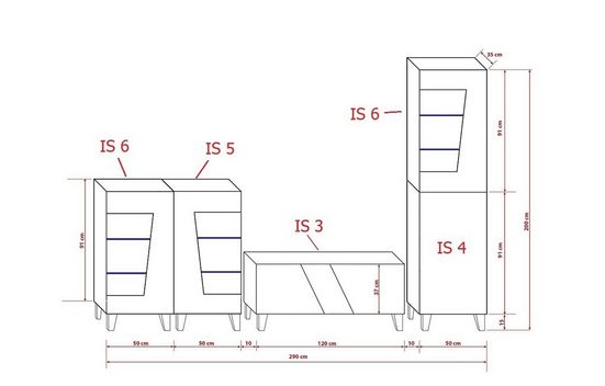 Wohnwand Weiß Hochglanz RTV-Möbel S17 - Modernes Design und stimmungsvolle Beleuchtung. - Milaros Markt