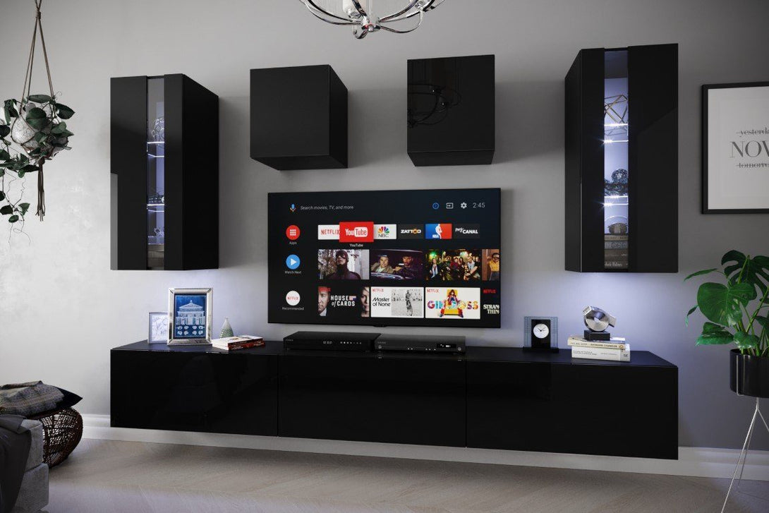 Wohnwand - SMILE N291 - Ein elegantes Arrangement für alle Ihre Unterhaltungsbedürfniss. - Milaros Markt