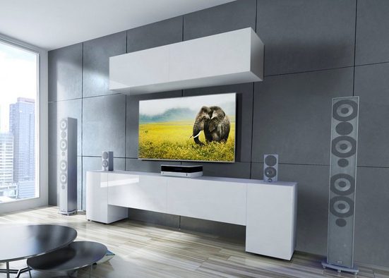 Wohnwand 240 cm Comfort N10 - Produktzusammenstellung - Milaros Markt