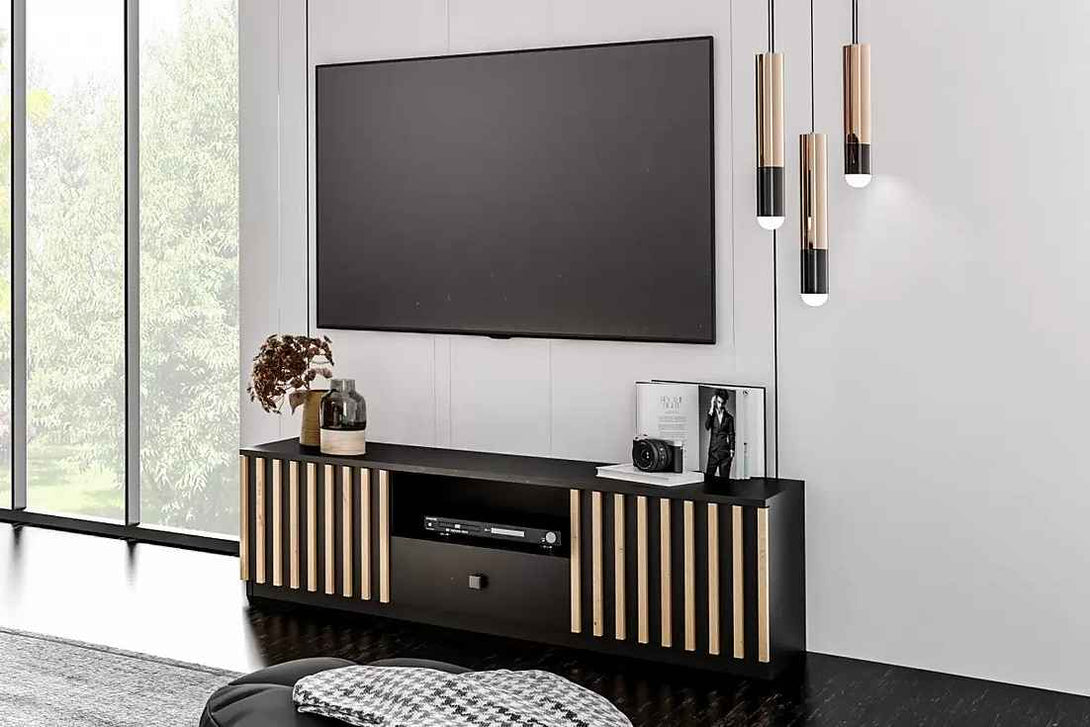 TV-Schrank - Tonis - Vielseitiger für Fernseher, Geräte und stilvolle Präsentation. - Milaros Markt