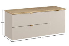 Waschbeckenunterschrank BM356 120 cm  - Dalia Cashmere D - Kaschmir Matt