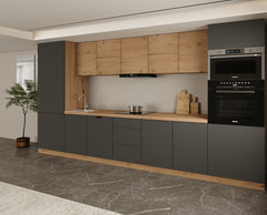 Küchenzeile - Langen KL12-M420 - Grau / Artisan Eiche