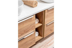 Waschbeckenschrank - Capri Oak - Intelligente Lösungen für stilvolle Badezimmerorganisation. - Milaros Markt