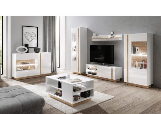 Wohnzimmer-Set - BASIC - Viel Spaß mit diesem luxuriösen Wohnzimmerset, (Komplett Set, 6-St.) - Milaros Markt