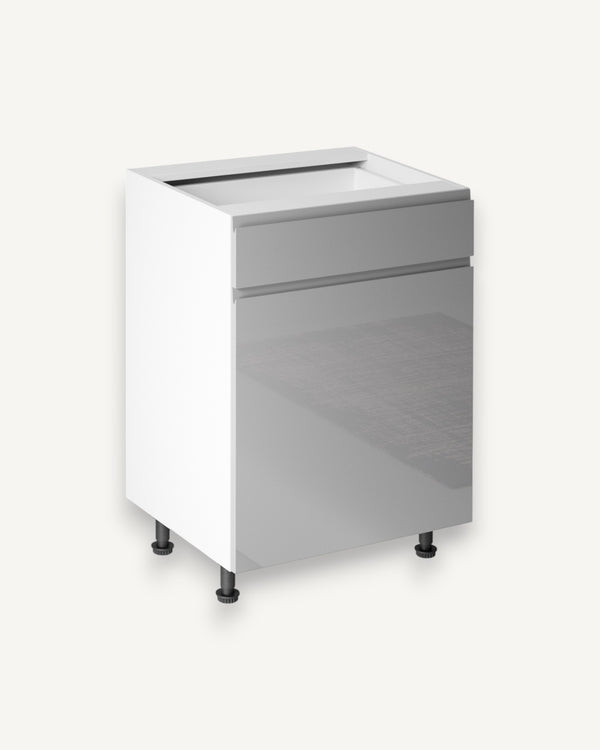 Unterschrank D60S1 - Aspen Grau/Hochglanz
