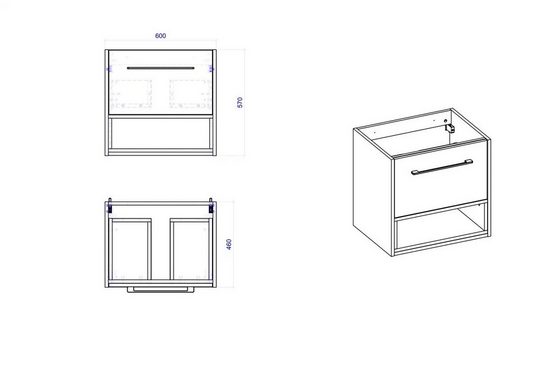 Waschbeckenschrank - Borneo - Elegantes schlichtes Aussehen. - Milaros Markt