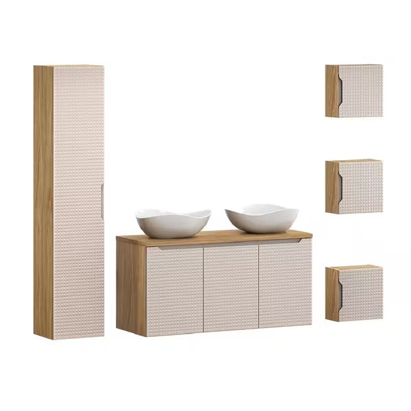 Badmöbel-Set BM155 - Luxor Beige L -Eiche geölt / Beige
