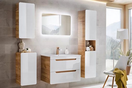 Badmöbel-Set - Aruba - Onderscheidend design geschikt voor iedere badkamer. - Milaros Markt