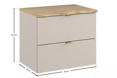 Waschbeckenunterschrank BM357 60 cm - Dalia Cashmere D - Kaschmir Matt