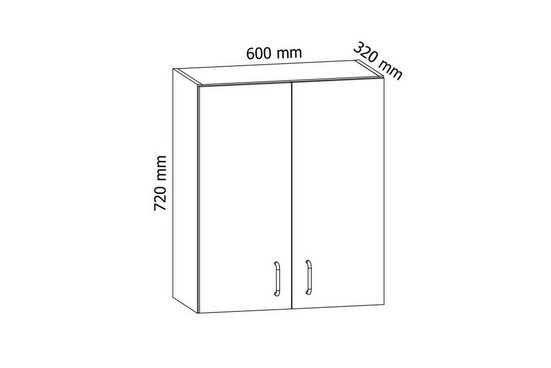 Glashängeschrank  60 cm - sosna andersen -  Moderne Glasregale für Ihre Wand - Milaros Markt