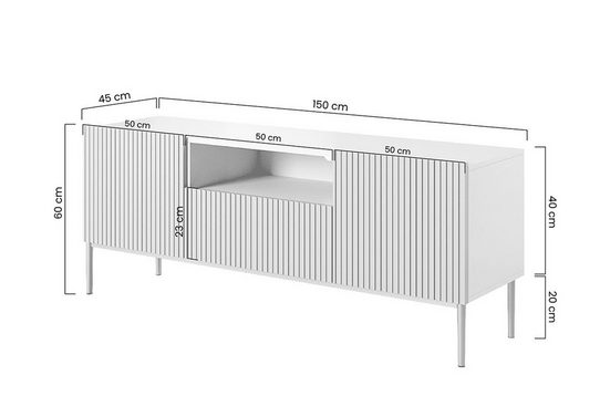 TV-Schrank 200 cm , 150 cm - NICOLE - Modernes Design mit Balance zwischen Stil und Leistung. - Milaros Markt