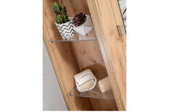 Badezimmer Hochschrank - Capri Oak - Eleganter Stauraum mit Spiegel. - Milaros Markt