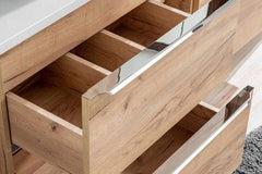 Waschbeckenschrank - Capri Oak - Intelligente Lösungen für stilvolle Badezimmerorganisation. - Milaros Markt