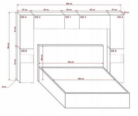 Schlafzimmer-Set - Wertvolle Möbelstücke / Elegante Einrichtung für Ihr Zuhause - Panama 12 - Milaros Markt