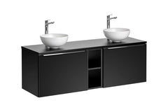 Badmöbel-Set BM191 - Santa Fe Black S - Schwarz / Matt